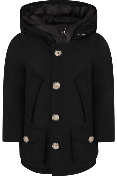 Homeware Woolrich Black Jacket For Boy With Logo