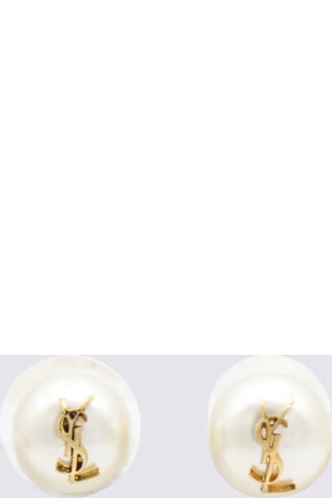 Saint Laurent Pearl Metal Earrings