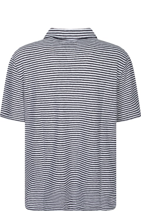 Officine Générale Clothing for Men Officine Générale Blue And White Striped Polo Shirt