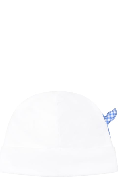 ベビーガールズ アクセサリー＆ギフト Monnalisa White Hat For Baby Boy With Logo