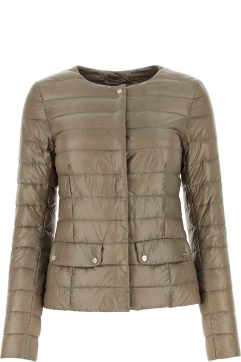 Herno Clothing for Women Herno Cappuccino Nylon Down Jacket