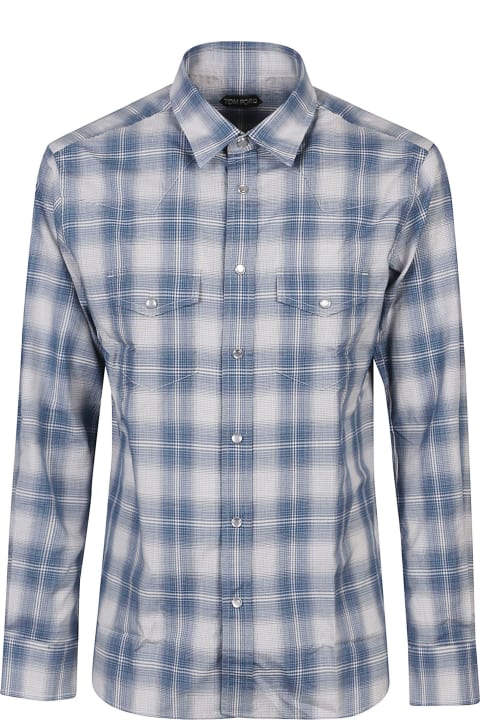 メンズ Tom Fordのシャツ Tom Ford Denim Western Slim Shirt