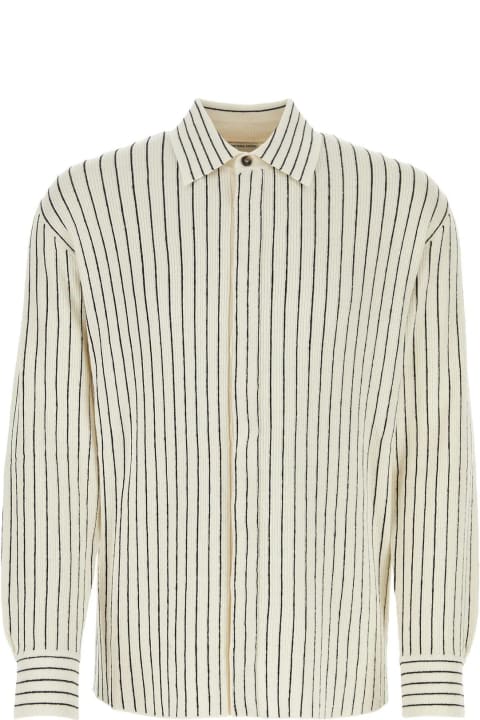 メンズ Bottega Venetaのシャツ Bottega Veneta Embroidered Stretch Linen Blend Shirt