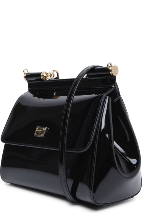 Dolce & Gabbana Totes for Women Dolce & Gabbana Medium 'sicily' Bag In Black Calf Leather