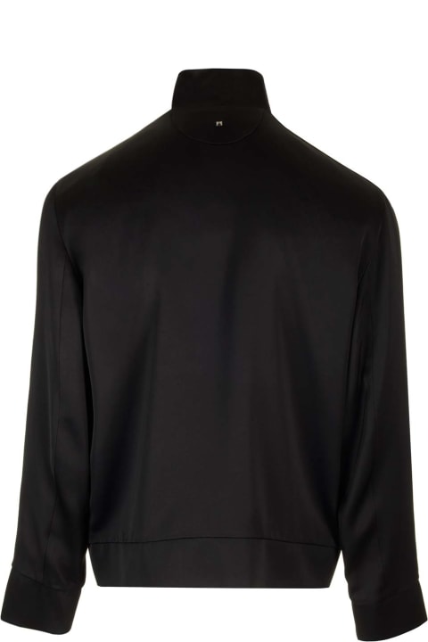 Valentino Coats & Jackets for Men Valentino Black Enver Satin Acetate Jacket