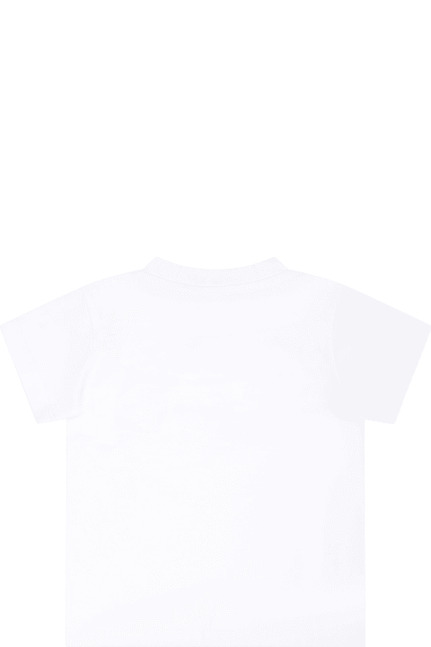 Topwear for Baby Boys Balmain White T-shirt For Baby Girl With Logo