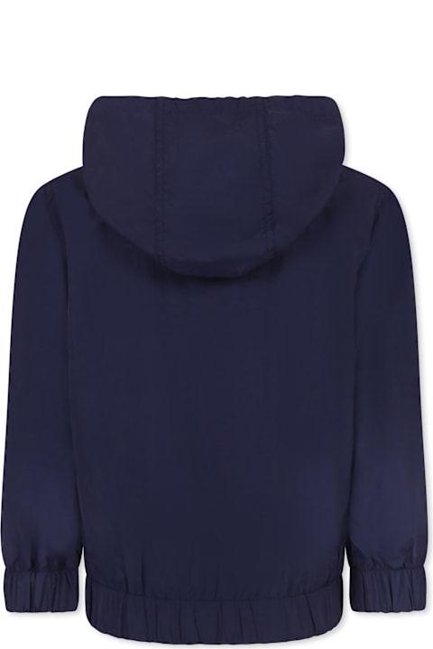Homeware Kenzo Kids Blue Windbreaker Jacket For Kids With Logo