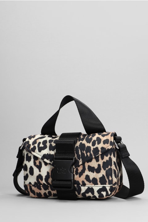 Ganni Shoulder Bags for Women Ganni 'leopard Tech Mini Satchel' Crossbody Bag
