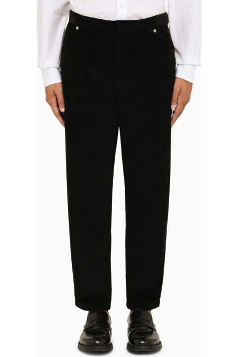 Pants for Men Prada Black Cropped Cotton Trousers