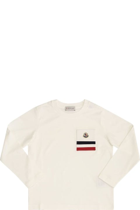 Moncler for Boys Moncler Logo Patch Long-sleeved T-shirt