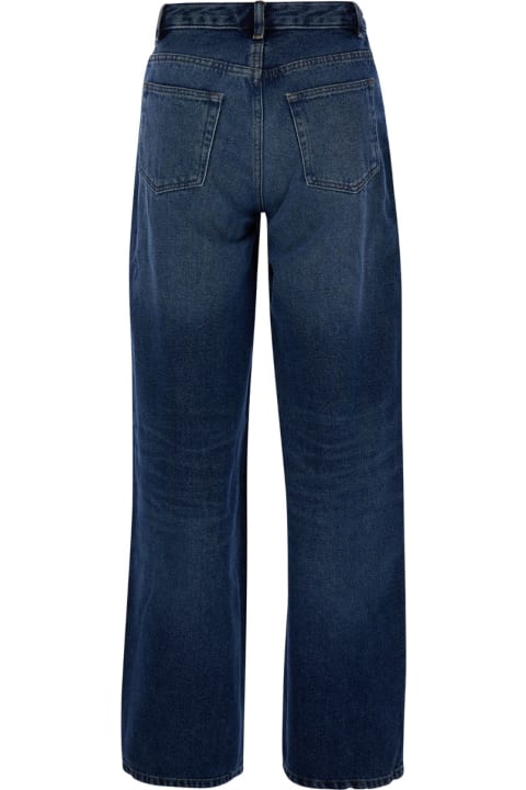 A.P.C. Jeans for Women A.P.C. 'elisabeth' Blue Straight Jeans With Branded Button In Denim Woman
