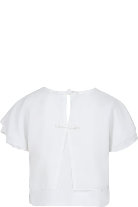 Monnalisa for Kids Monnalisa White Top For Girl With Bows