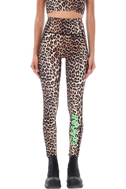 Pants & Shorts for Women Ganni Leopard High-waisted Leggings