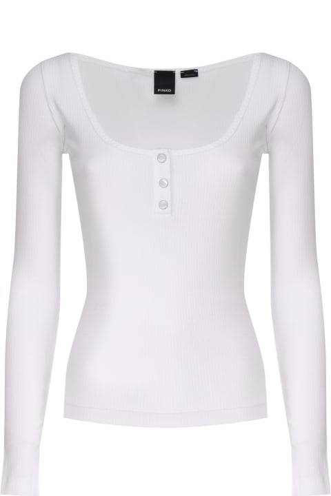 Pinko Sweaters for Women Pinko Cotton Blend Sweater With Wide Neckline