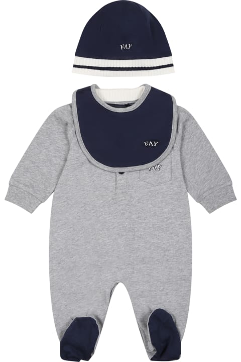 أدوات منزلية Fay Grey Set For Baby Boy With Logo