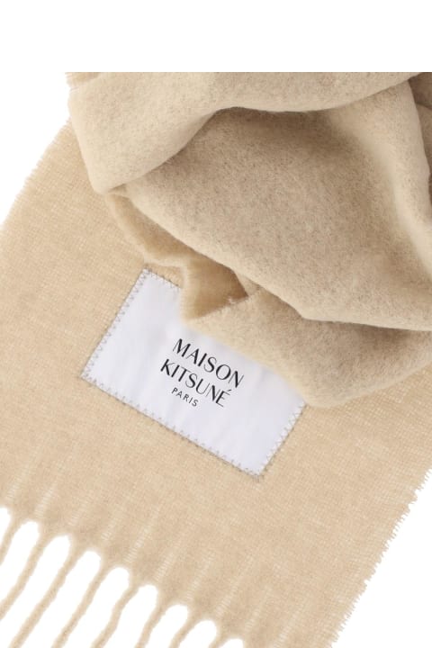 أدوات منزلية Maison Kitsuné Large Scarf With Fringes