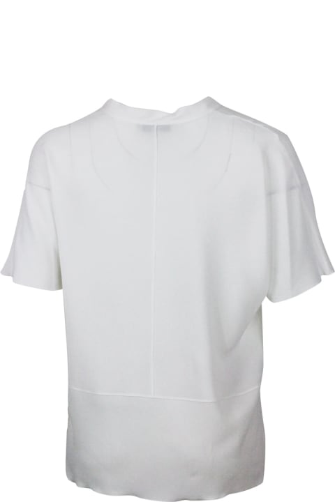 ウィメンズ Antonelliのトップス Antonelli Short-sleeved, Oversized V-neck Shirt In Silk Blend