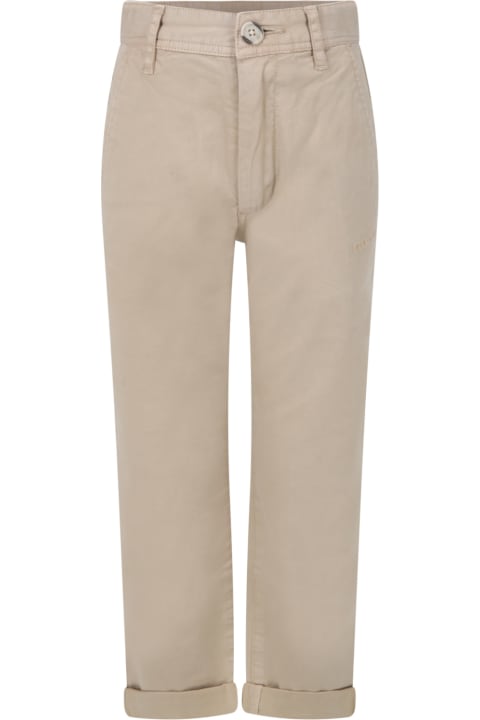 Beige Trouser For Boy With Logo
