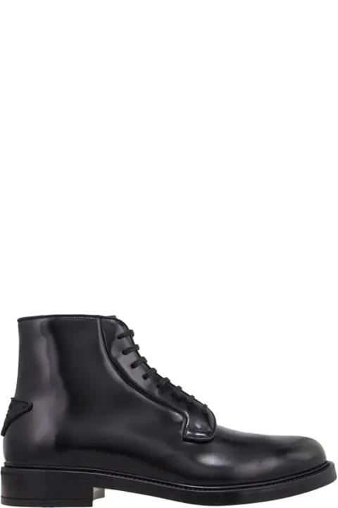 Shoes for Men Prada Leather Lace-up Boots