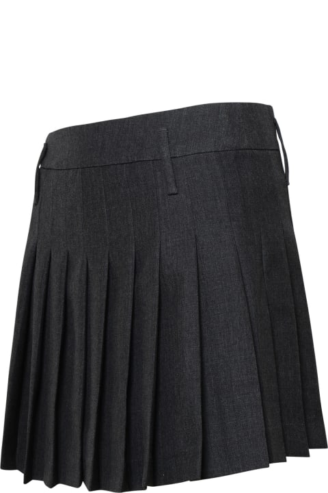 Grey Virgin Wool Skirt