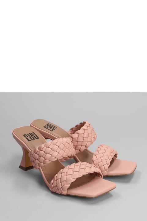 Sandals In Rose-pink Leather