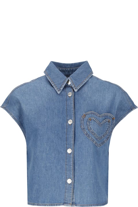 Fashion for Women M05CH1N0 Jeans Heart Pocket Shirt