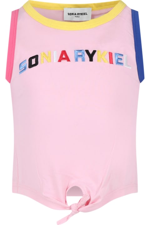 Homeware Rykiel Enfant Pink Tank Top For Girl With Logo
