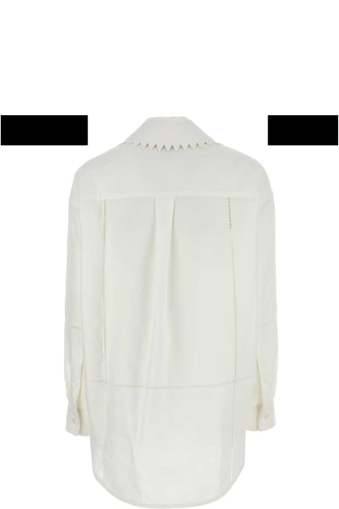 Bottega Veneta Sale for Women Bottega Veneta White Linen Shirt