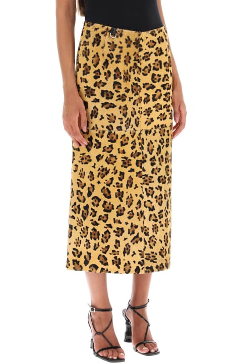 Saks Potts Skirts for Women Saks Potts 'carolyn' Midi Skirt In Leopard Ponyskin