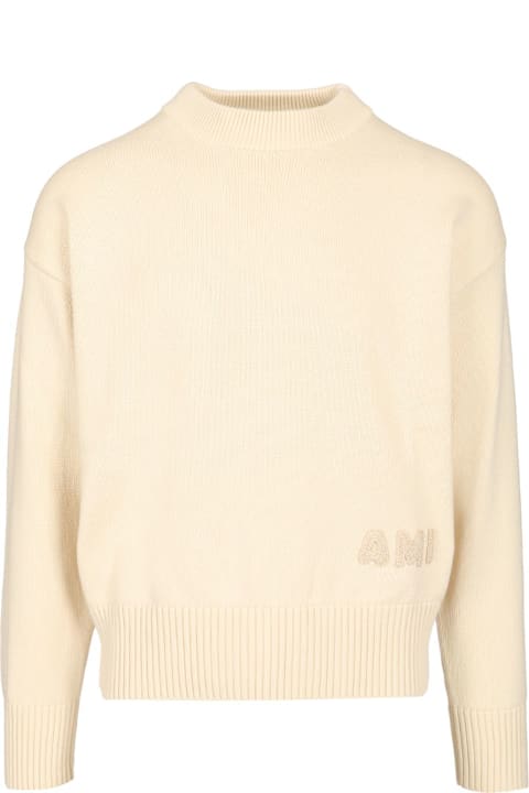 آخر صيحات الموضة من القسم الرجالي Ami Alexandre Mattiussi Sweater With Embroidered Logo