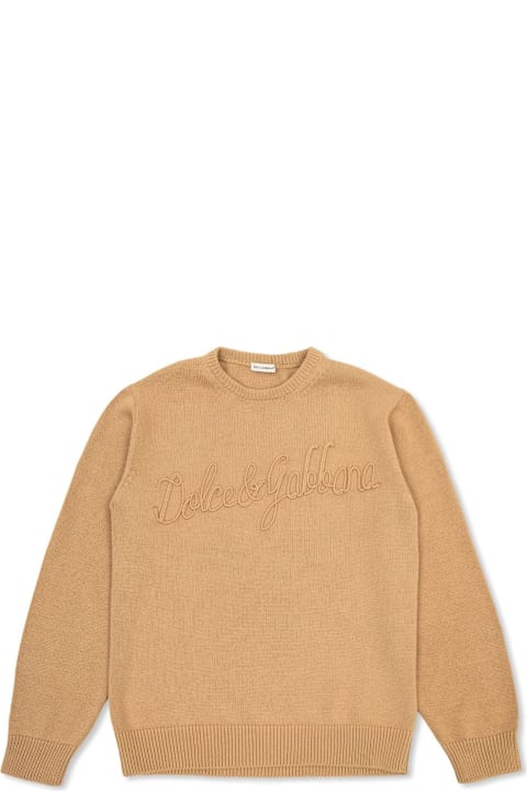 Dolce & Gabbana Sweaters & Sweatshirts for Boys Dolce & Gabbana Logo Embroidered Knitted Pullover