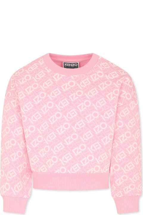 Kenzo Kids for Girls Kenzo Kids Pink Sweatshirt For Girl With Logo