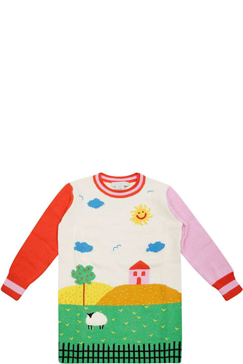 Stella McCartney for Kids Stella McCartney Farmyard Intarsia Crewneck Knitted Dress