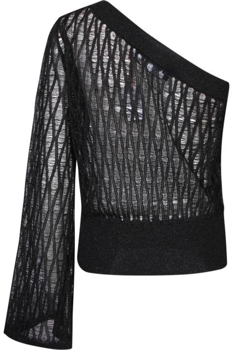 Federica Tosi Sweaters for Women Federica Tosi Federica Tosi Black One-shoulder Knit Sweater