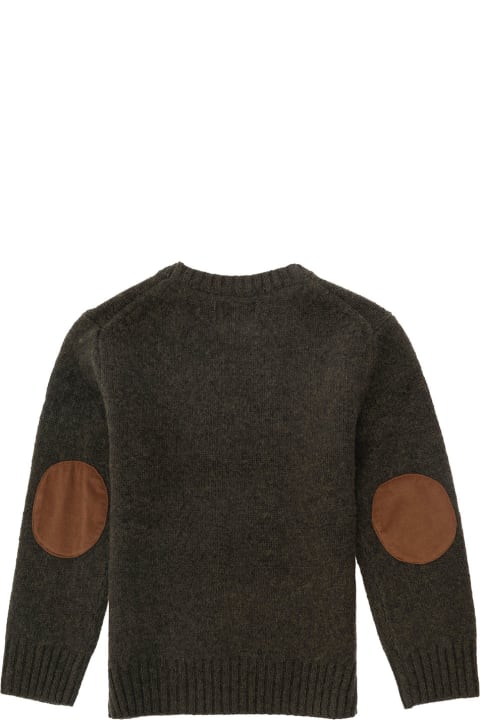 Homeware Polo Ralph Lauren Dark Green Sweater With Pony Detail Embroidered On The Front In Wool And Cashmere Blend Boy