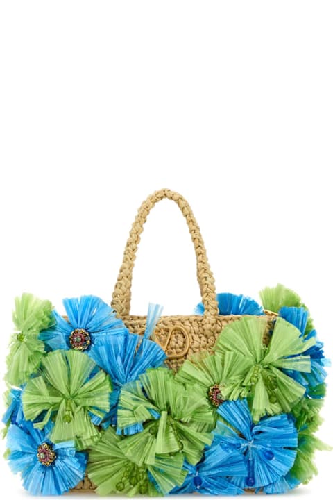 Sale for Women Valentino Garavani Embellished Raffia Vlogo Signature Handbag