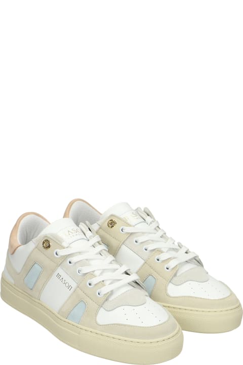 Bari Sneakers In White Suede And Leather