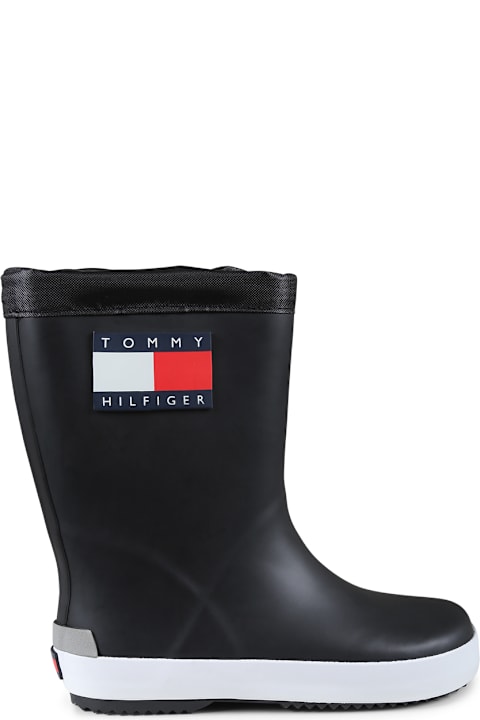 Tommy Hilfiger Shoes for Boys Tommy Hilfiger Black Rain Boots For Kids With Log