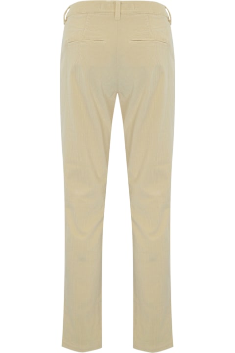 Hand Picked Pants & Shorts for Women Hand Picked "rosa" White Ribbed Chino Trousers