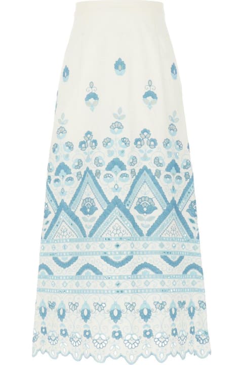 Etro Skirts for Women Etro Broderie-anglaise Scallop Hem Midi Skirt