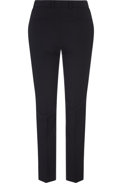 Woman Slim Fit Classic Trousers In Black Wool Blend