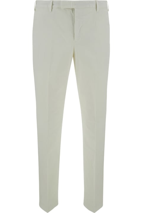 PT01 Clothing for Men PT01 Sartorial Slim Fit White Trousers In Cotton Blend Man