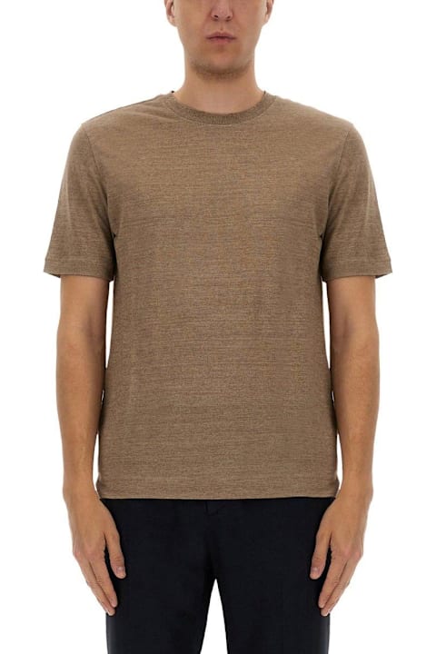 Zegna ملابس علوية لـ القسم الرجالي Zegna Oasi Lino T-shirt