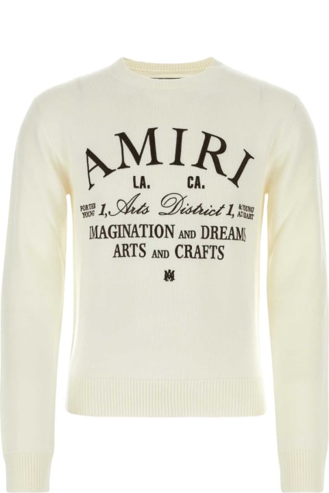 メンズ ニットウェア AMIRI Ivory Wool Blend Arts District Sweater