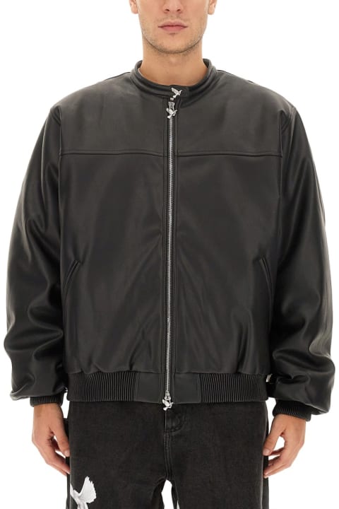 3.Paradis Coats & Jackets for Men 3.Paradis Leatherette Bomber Jacket