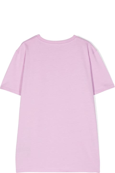 T-Shirts & Polo Shirts for Girls Balmain Balmain T-shirt Lilla In Jersey Di Cotone Bambina