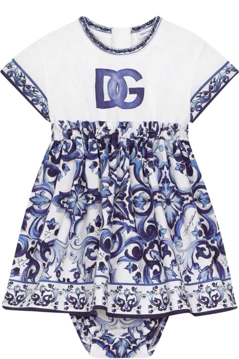 White And Blue Baby Girl Dress