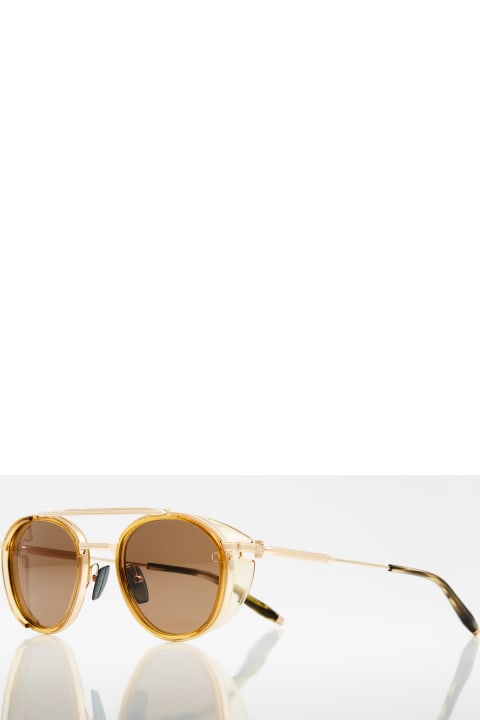 Sky Mapper - Brushed White Gold & Crystal Amber &  Dark Brown - 51 Sunglasses