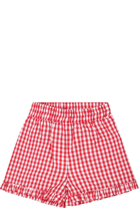 Monnalisa Bottoms for Baby Girls Monnalisa Red Shorts For Baby Girl With Logo