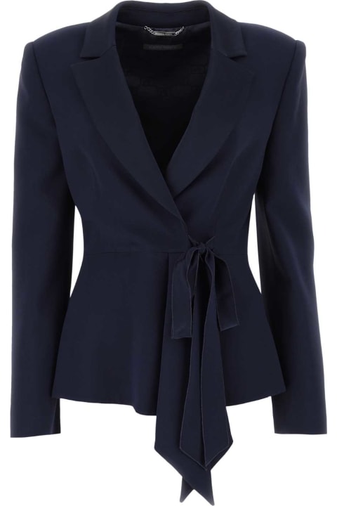 Alberta Ferretti Coats & Jackets for Women Alberta Ferretti Navy Blue Crepe Blazer